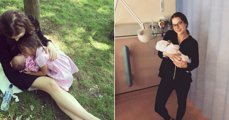Helen Flanagan shares adorable photos of breastfeeding her newborn in a park a week after giving birth