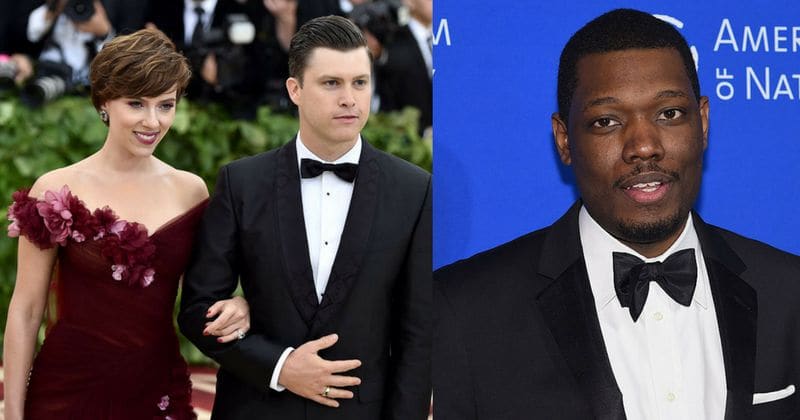 Scarlett Johansson and Colin Jost pranked at birthday dinner by 'SNL' co-star, Michael Che