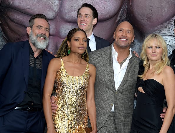 Morgan was seen alongside Johnson at the premiere of 'Rampage'. (Getty Images)