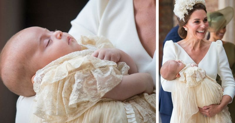 Queen and Prince Philip skip Prince Louis's christening as adorable prince rocks a hand-me-down gown