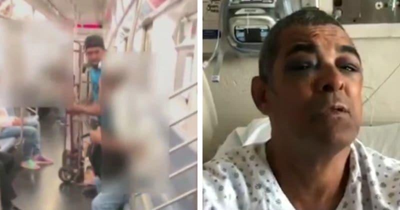Homeless man arrested after bashing subway rider's face with metal rod and fracturing his skull