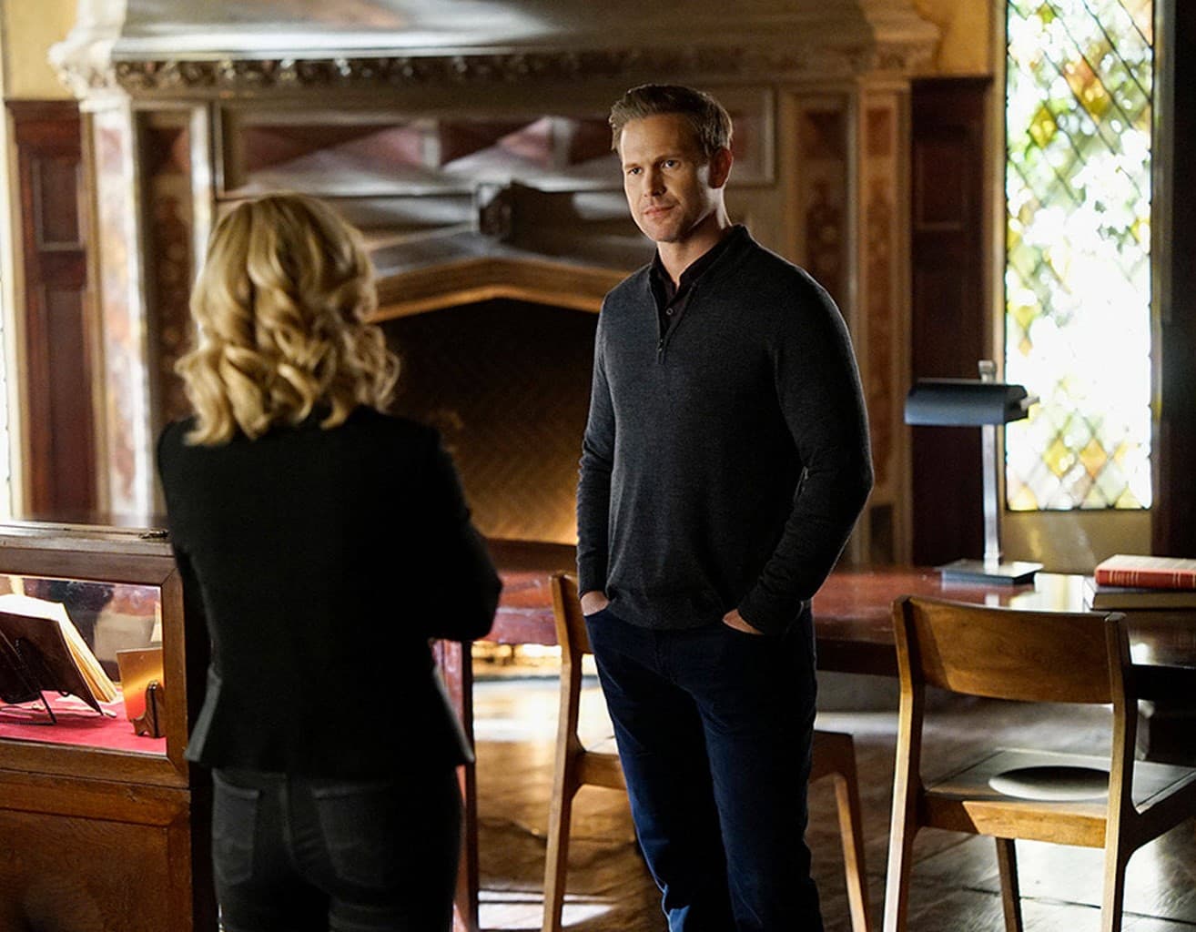 Can you tell how pleased Alaric is? Source: E!