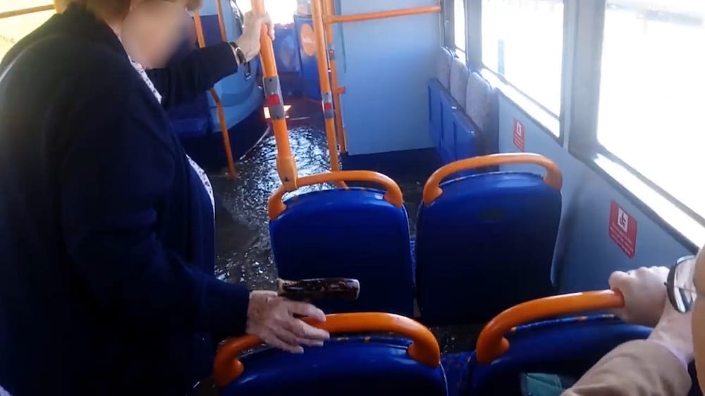 Cassie Mason, 39, was on her morning commute through Newcastle last week when the bus, believed to belong to Stagecoach, encountered deep flood water from a burst mains pipe (Image: Kennedy News and Media)