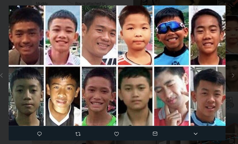 The boys and their football coach can be seen in this image. (Twitter)