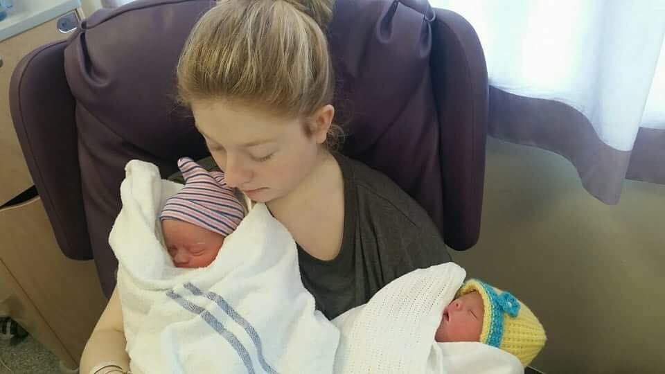 Beth Bamford gave birth to Willow and Freya (Image: Kennedy News and Media)