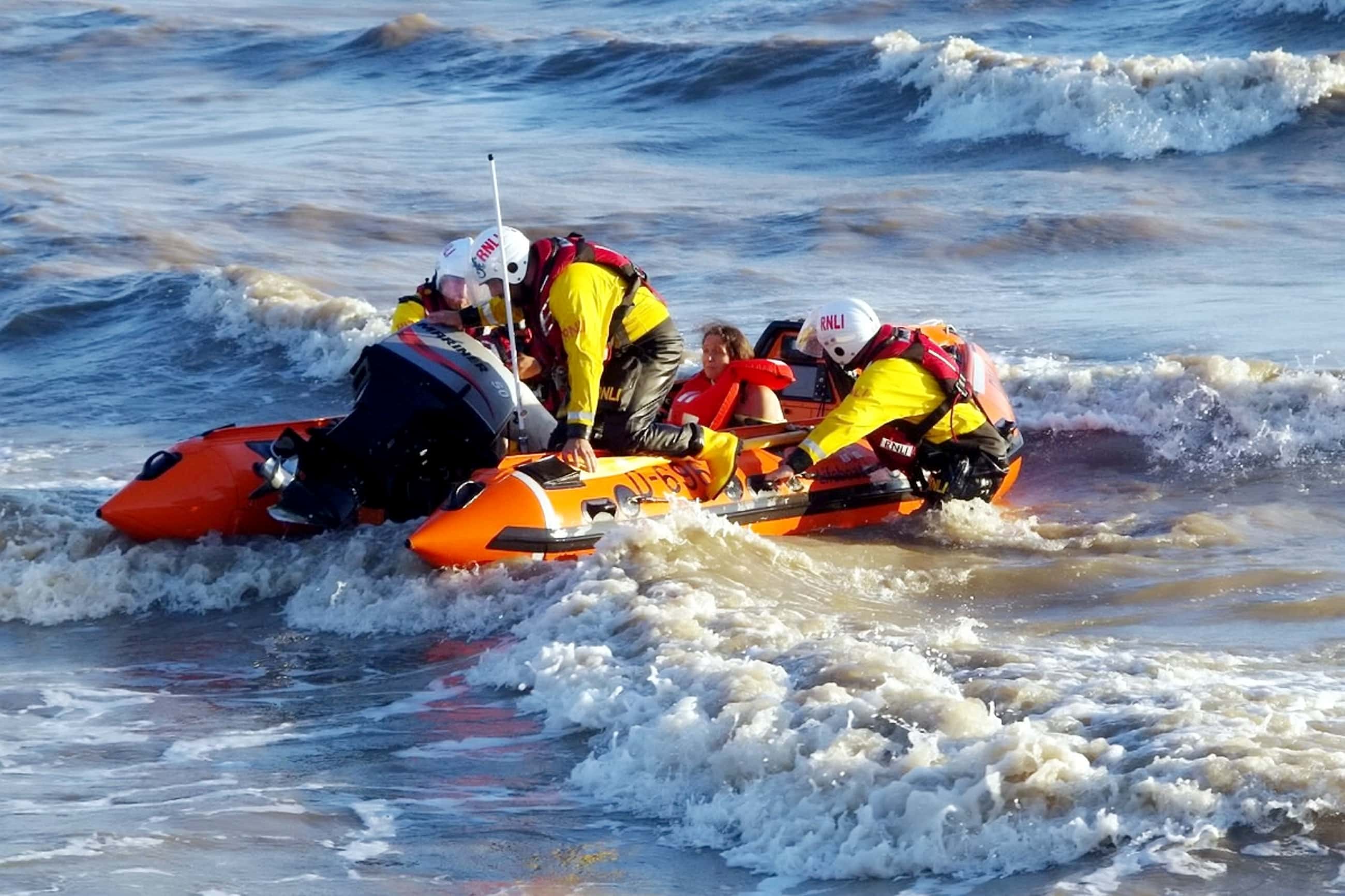 olice, ambulances, Coastguards, lifeboats and a search and rescue team were called out when three people became cut off (SWNS)