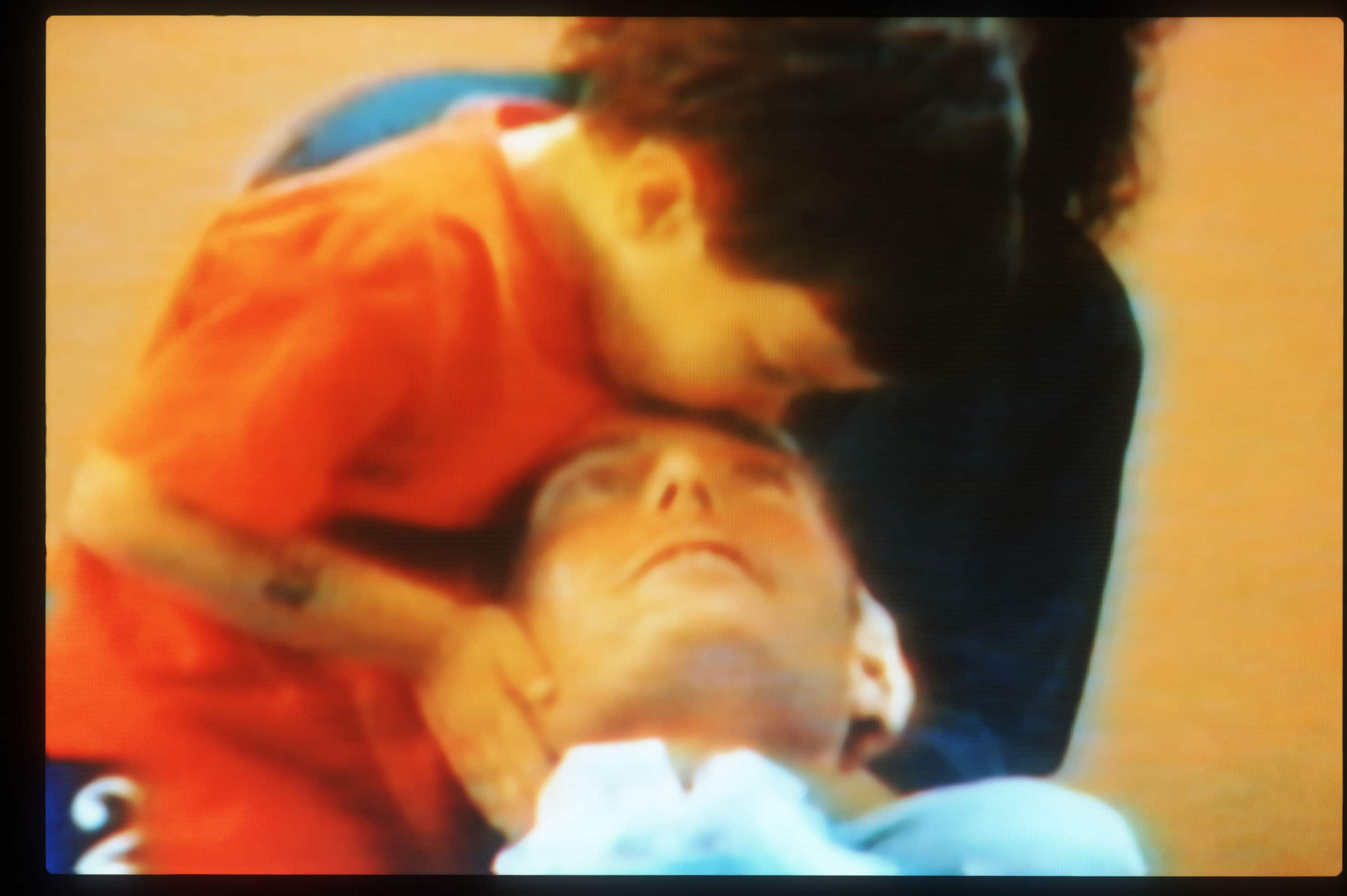 Actor Christopher Reeve gets a kiss from his son Will on a '20/20' special interview September 29, 1995 in New Jersey. The show was Reeve's first appearance since his horseback riding accident at the spring trials of the Commonwealth Dressage and Combined Training Association May 27, 1995 in Culpeper, Virginia. (Photo by Evan Agostini/Liaison)