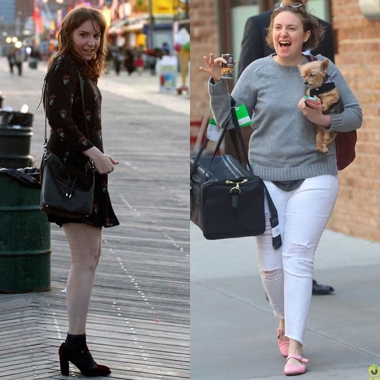 Dunham had also posted a weight gain transformation through a before and after collage. Source: Instagram
