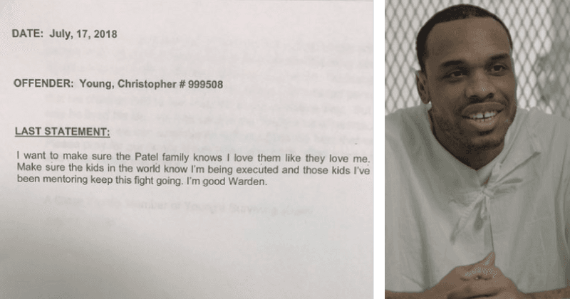 'I love them like they love me': Death row inmate's last words for the victim's family before execution