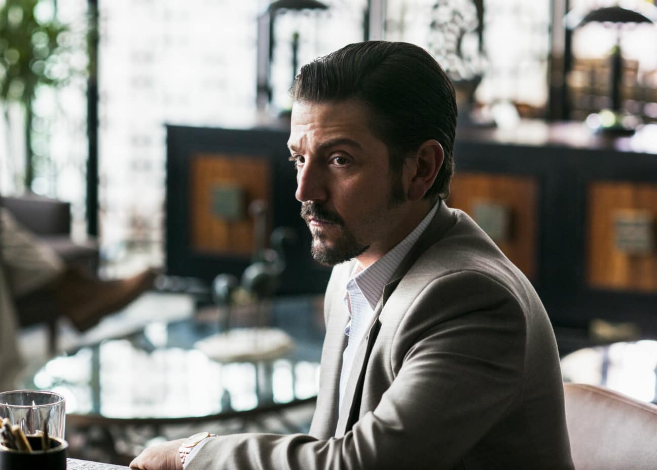 Diego Luna as Guadalajara Cartel supremo Felix Gallardo (Source: Netflix)