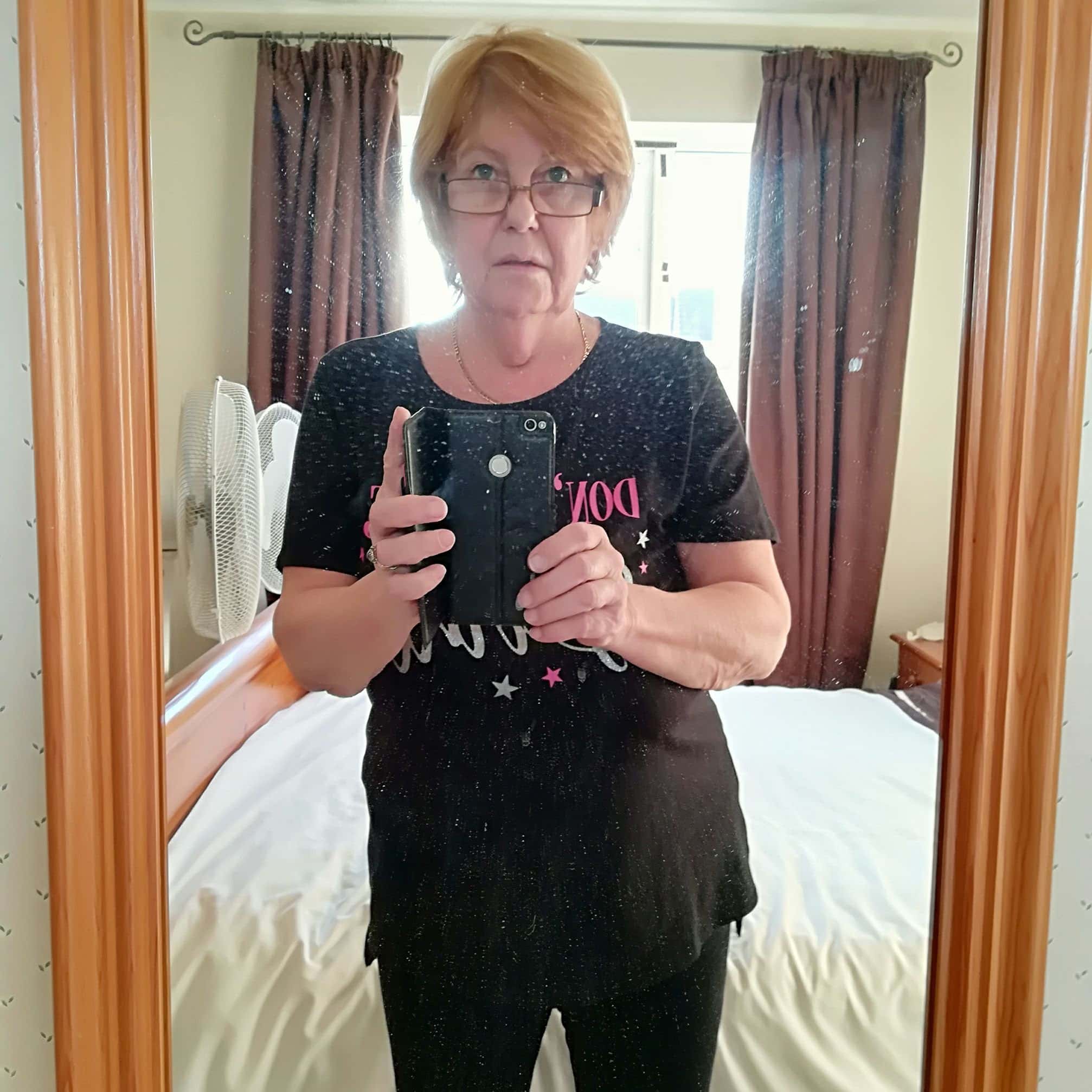 Searle’s suspicious wife Anne, 62, discovered messages and explicit pictures sent between her husband and her son's partner (Image: SWNS)