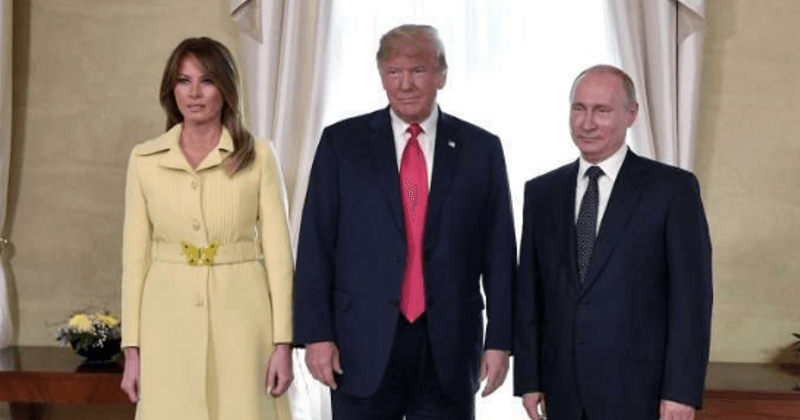 Melania Trump appears horrified after shaking hands with Vladimir Putin in viral video