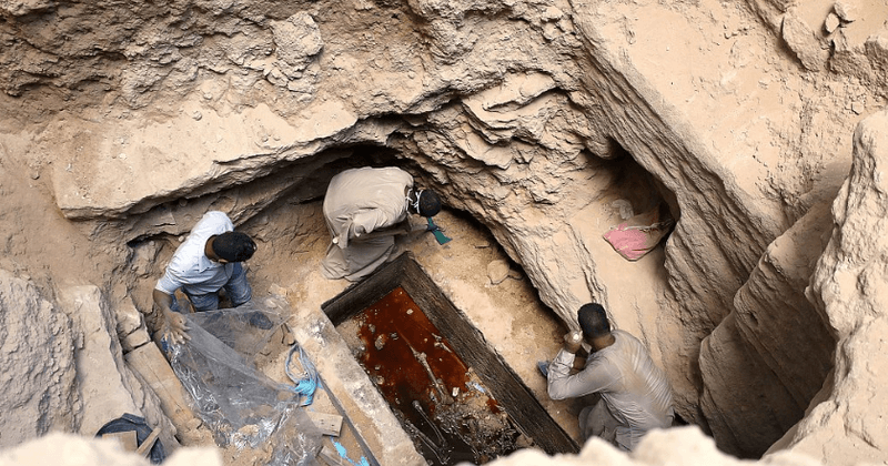 Thousands sign petition to drink foul-smelling red liquid found inside 2000-year-old Egyptian sarcophagus claiming it's "elixir of life"