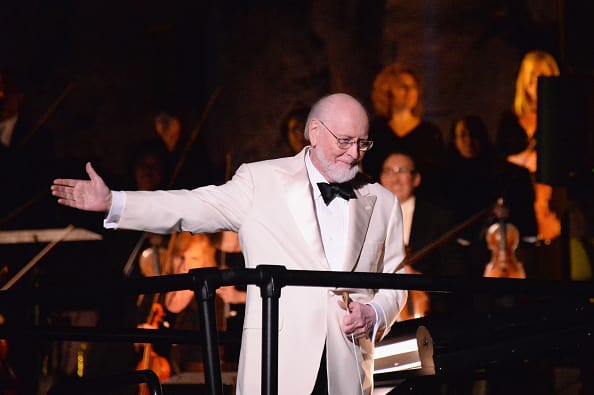 Composer John Williams performs during Universal Studios' 'Wizarding World of Harry Potter Opening' at Universal Studios Hollywood on April 5, 2016, in Universal City, California (Photo by Matt Winkelmeyer/Getty Images)