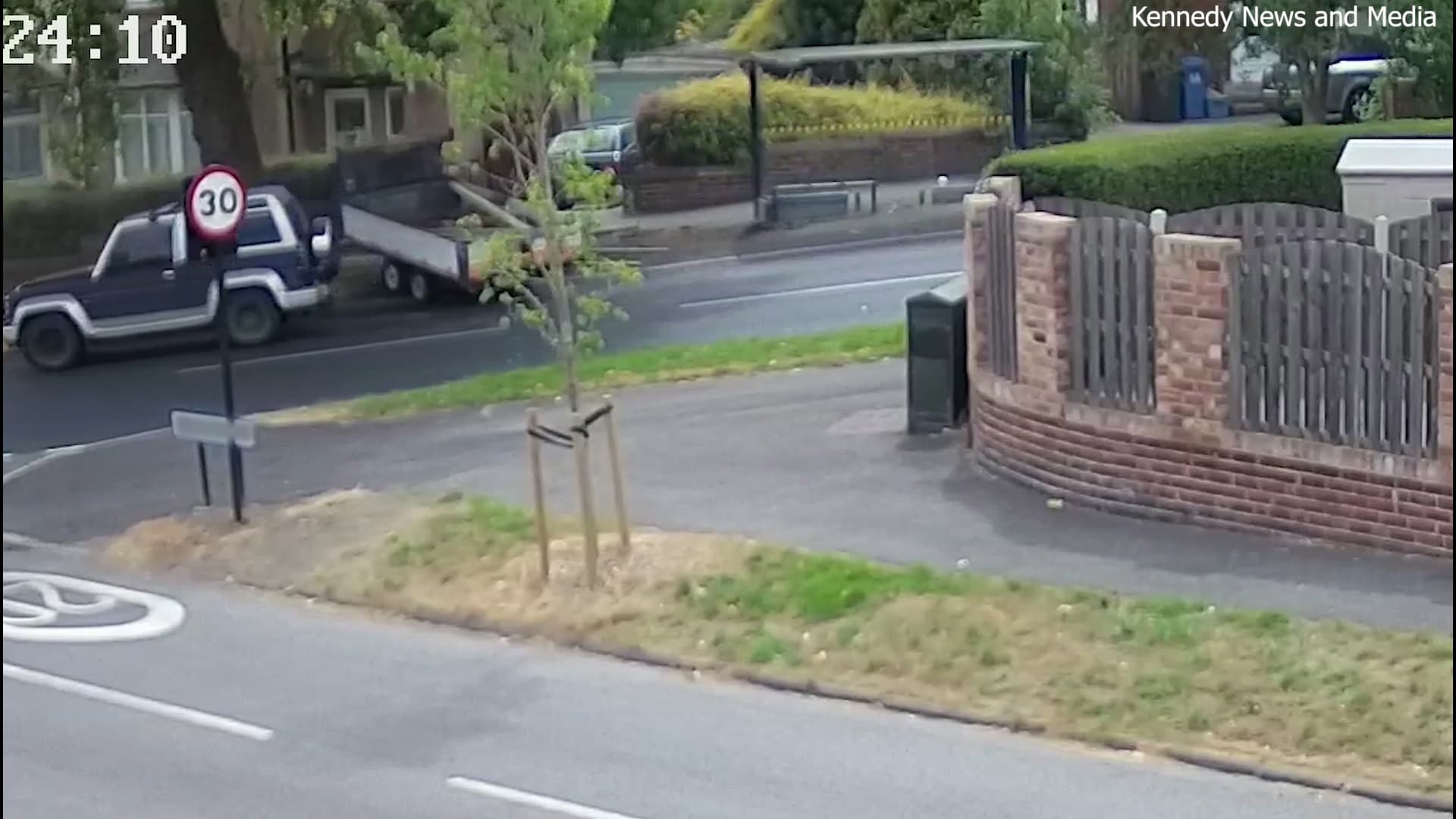 It finally comes to a crashing halt after smashing into a large tree (Image: Kennedy News and Media)