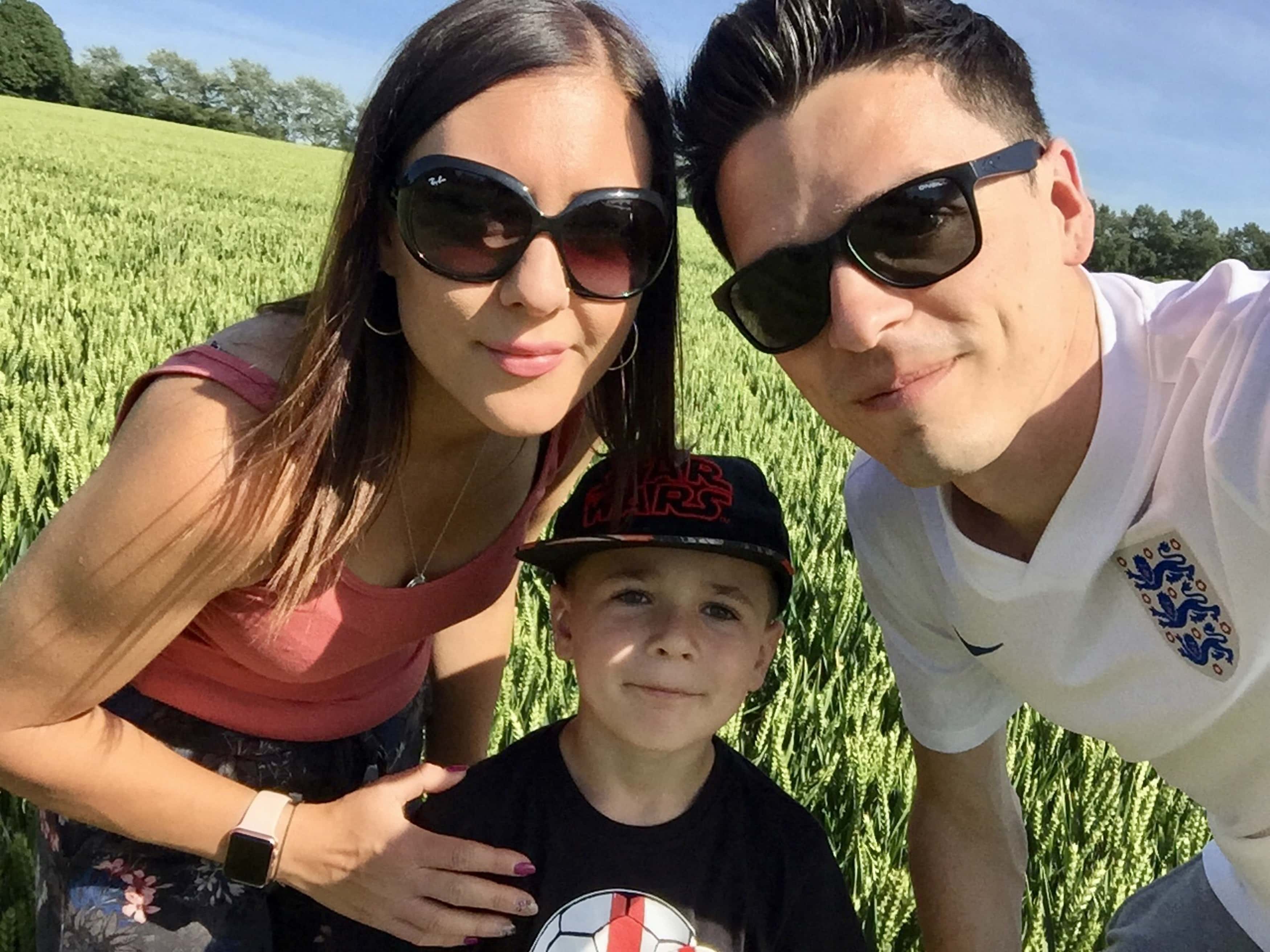 Katie Berrill with her husband Greg Berrill and son Harvey (Image: Kennedy News and Media)