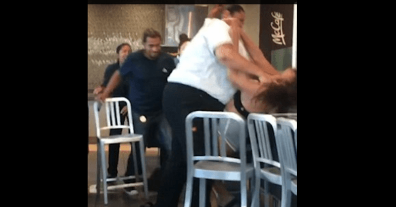 Shocking video shows female McDonald's worker body-slamming woman in free soda fight