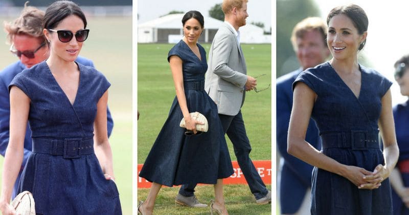 Meghan Markle dazzles in denim dress to cheer Prince Harry at charity polo match