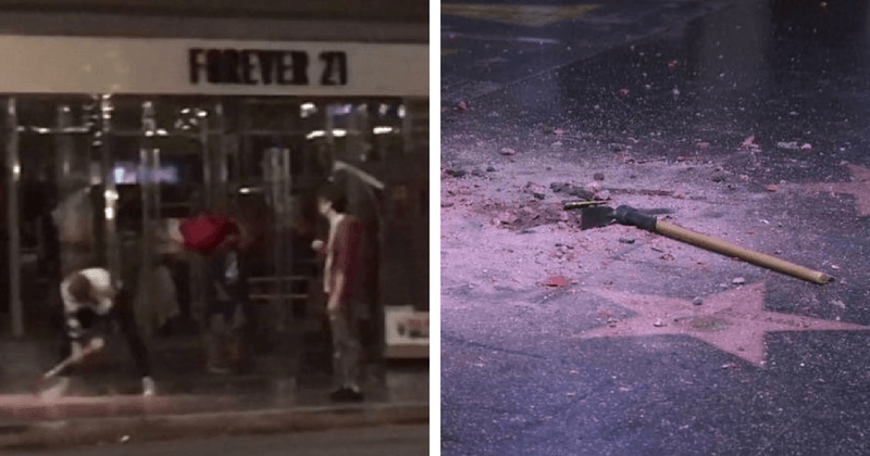 VIDEO: Moment pickaxe-wielding man destroys Trump's Hollywood Walk of Fame star
