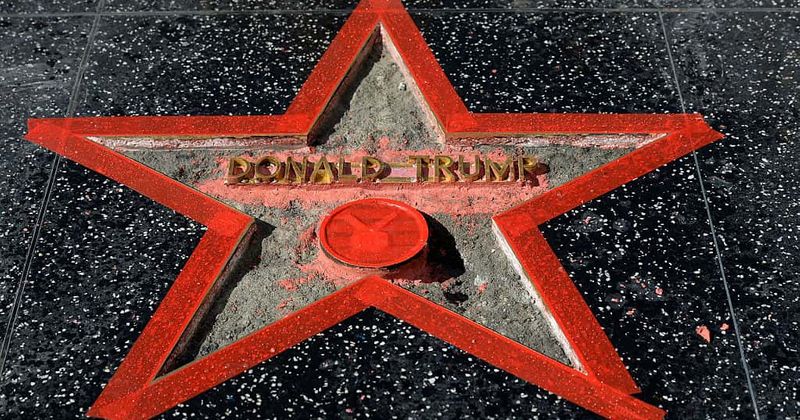 VIDEO: Moment pickaxe-wielding man destroys Trump's Hollywood Walk of Fame star