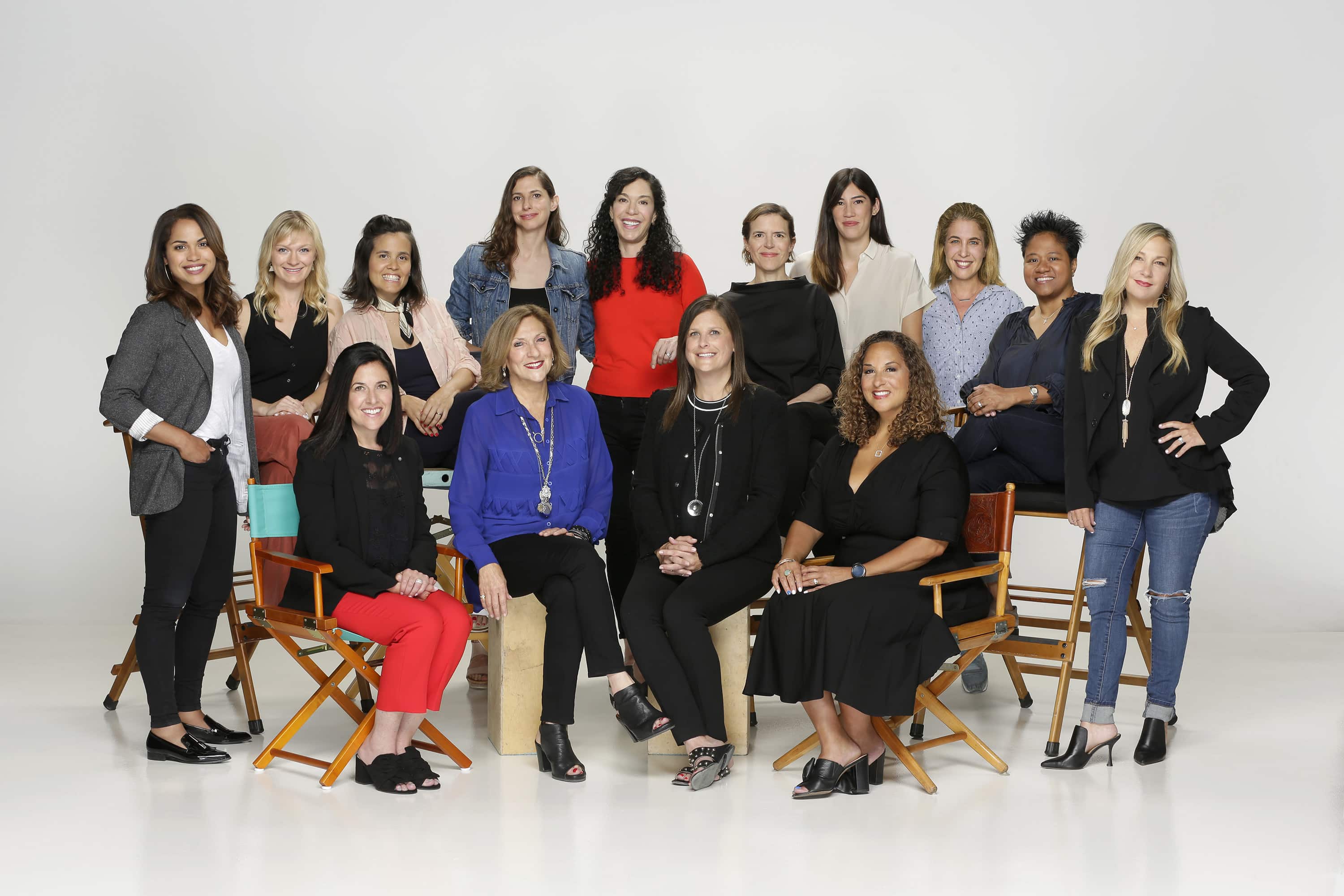 NBC’s first “Female Forward” class of directors with NBC executives, Lisa Katz, Tracey Pakosta and Karen Horne, as well as acclaimed TV director Lesli Linka Glatter.
(l-r) back row: Monica Raymund, Katie Locke O’Brien, Daniela De Carlo, Rebecca Addelman, Ramaa Mosley, Lisa Robinson, Heather Jack, Olivia Newman, Christine Swanson, Lee Friedlander
(l-r) front row: Tracey Pakosta, Lesli Linka Glatter, Lisa Katz, Karen Horne
( NBC/Paul Drinkwater)