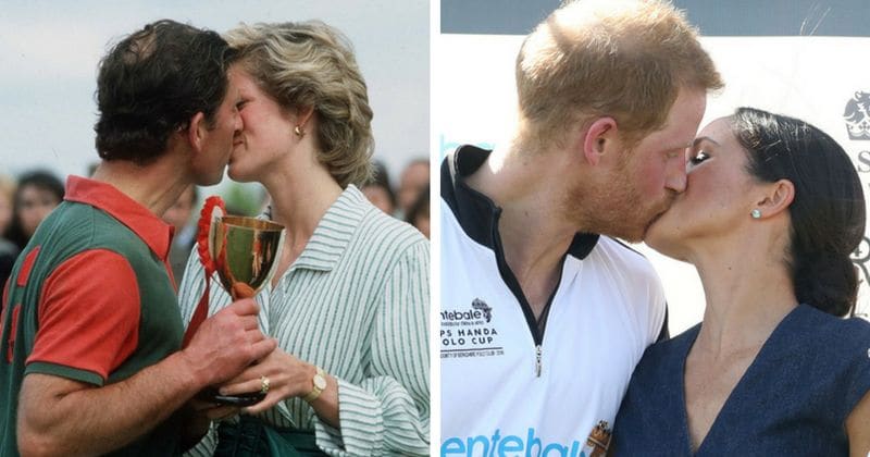 Meghan Markle and Prince Harry recreate Princess Diana and Prince Charles' polo match kiss but there's a difference