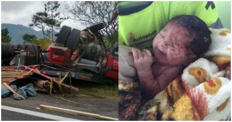 Miracle baby! Newborn survives after being ripped out of mother's womb in road accident