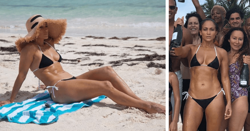Jennifer Lopez shows off her sculpted body amid rumors of engagement to Alex Rodriguez