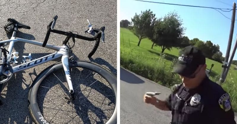 Millenial cop: Distracted officer rams into biker waiting at stop sign while using his cell phone