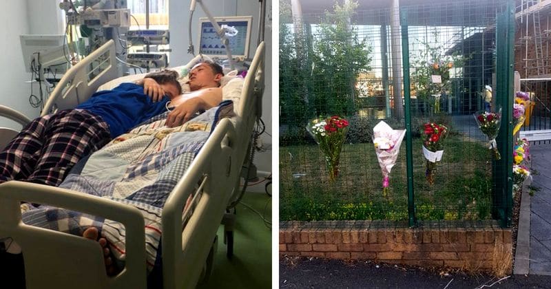 Photo captures tragic moment girlfriend lays her head on her boyfriend's chest, moments before his life support is turned off