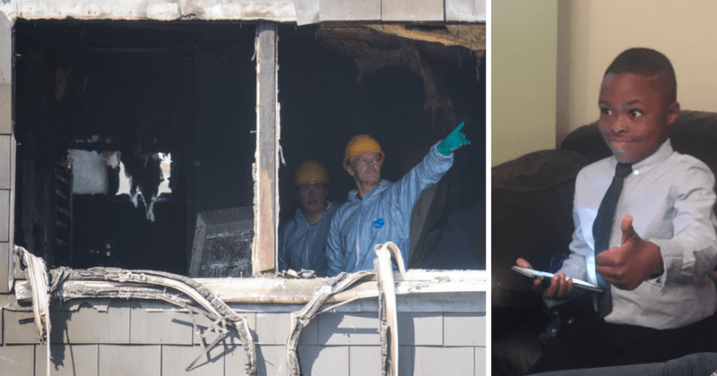 "My son's in there!': Mother's heartbreaking cries as son, 7, is killed in suspected gang arson attack