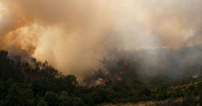 Portugal Fire : Thick smoke clouds southern Portugal beaches as fires rage
