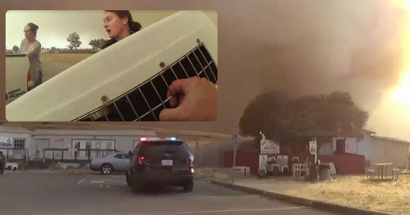 Watch: Officers risk their lives to save 60 animals from shelter as raging wildfire closes in