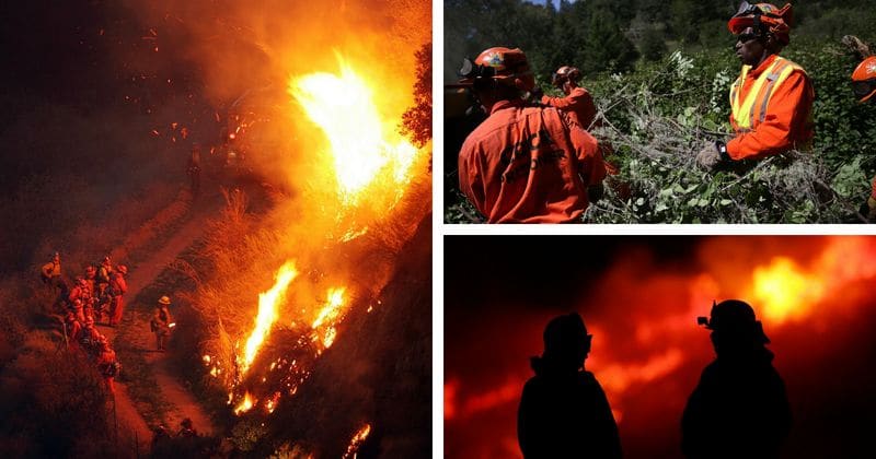 In the line of fire: Prison inmates are being paid JUST $1 per hour to fight wildfires in California