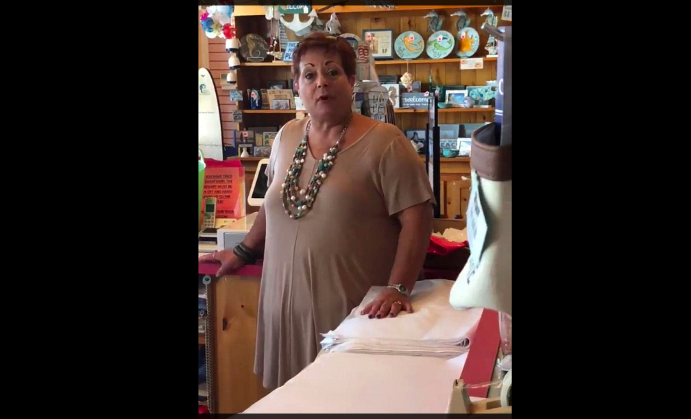 The store employee identified as Linda can be seen in a screenshot of the video. (Twitter)