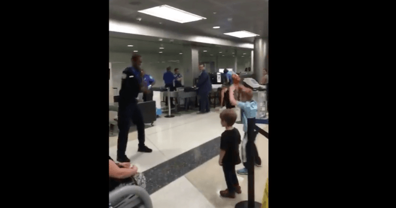 WATCH: Moment when a boy challenges TSA agent to a dance battle and he accepts!