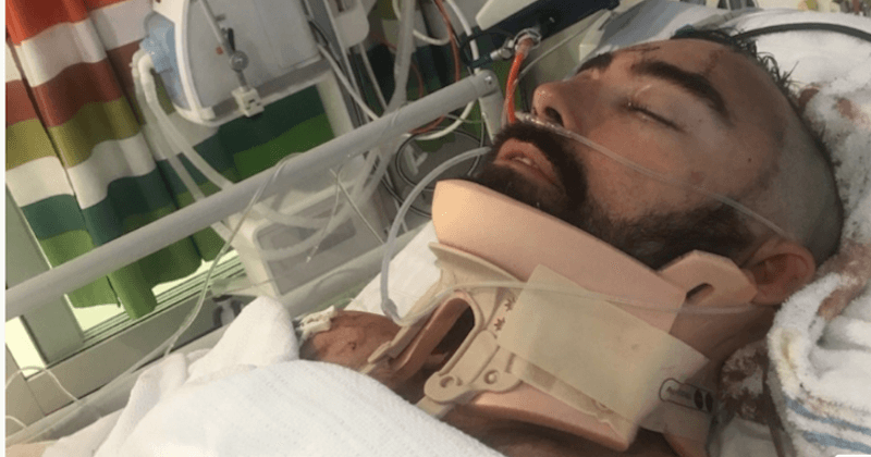 Hero dad risks life to shield eight-year-old son as duo plummet off balcony in bizarre accident