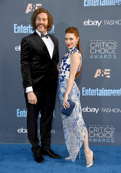 Actor T.J. Miller (L) and Kate Gorney attend The 22nd Annual Critics' Choice Awards at Barker Hangar on December 11, 2016 in Santa Monica, California. (Photo by Frazer Harrison/Getty Images)