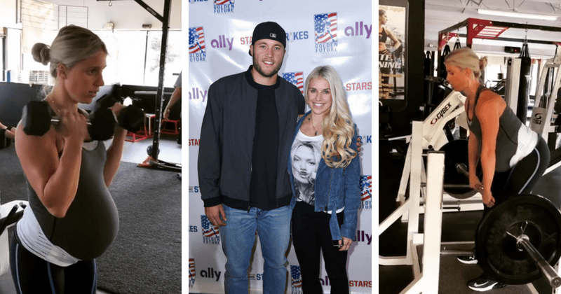 Watching Kelly Stafford pumping iron at 38 weeks pregnant is truly freaking inspiring
