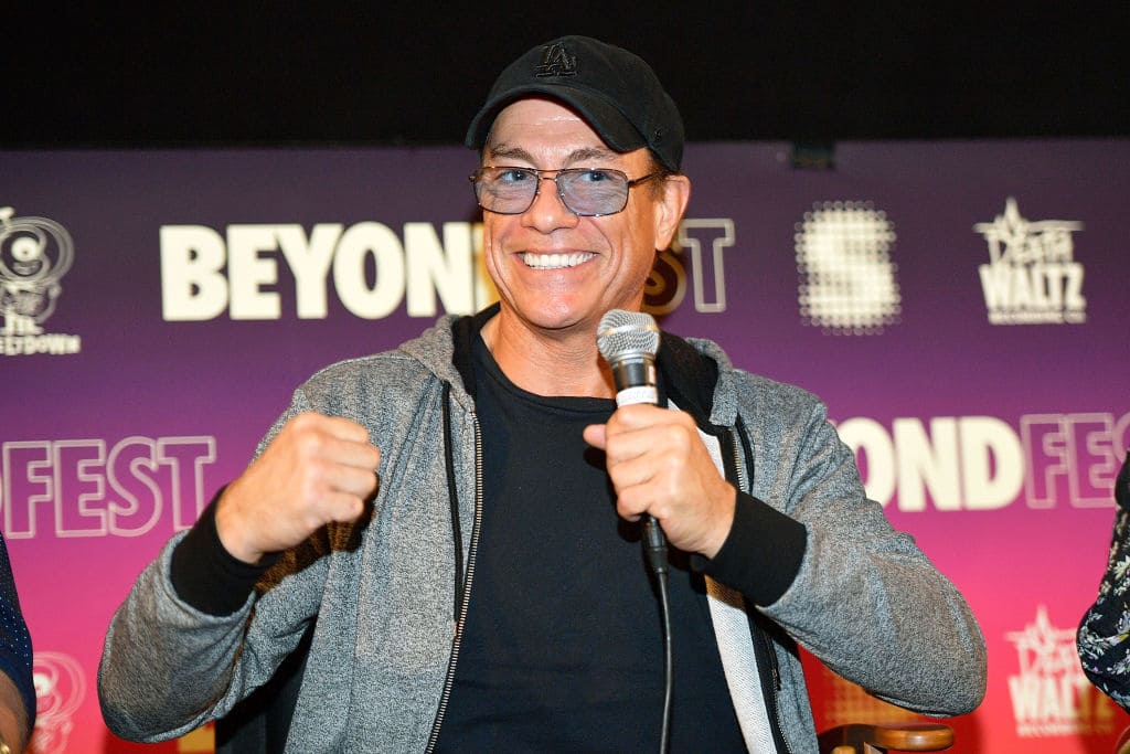 Jean-Claude Van Damme speaks onstage during the Beyond Fest screening and Cast/Creator panel of Amazon Prime Video's exclusive series 'Jean-Claude Van Johnson' at the Egyptian Theatre on October 9, 2017 in Hollywood, California. (Photo by Matt Winkelmeyer/Getty Images for Amazon Prime Video )