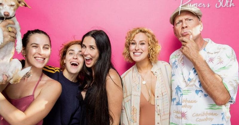 Bruce Willis and Demi Moore reunite for daughter Rumer's 30th birthday and looks like the 'roast' is forgiven