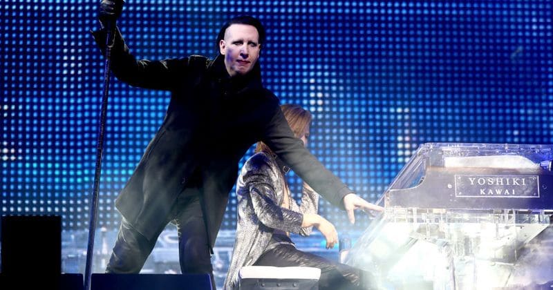 Marylin Manson collapses on stage during Houston gig after suffering from "heat poisoning"