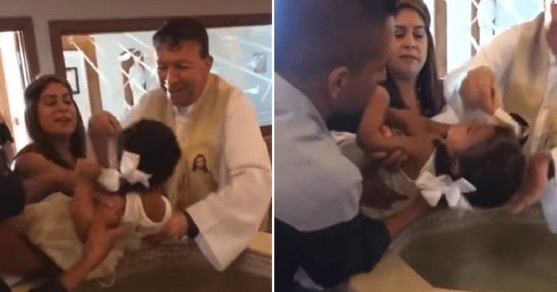 Puta! Puta! Potty-mouthed toddler's rant at priest during baptism goes viral