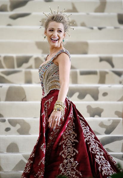 Blake Lively attends Heavenly Bodies: Fashion & The Catholic Imagination Costume Institute Gala at The Metropolitan Museum of Art on May 7, 2018 in New York City. (Photo by John Lamparski/Getty Images)