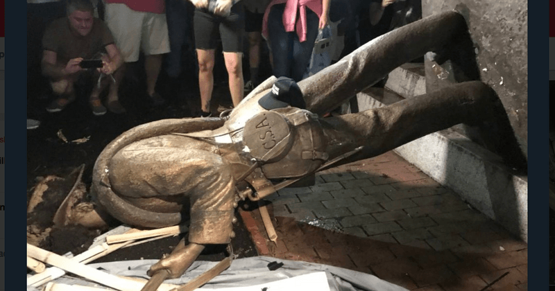WATCH: Moment UNC protesters topple 'Silent Sam' on campus amid chants - "This racist statue has got to go"