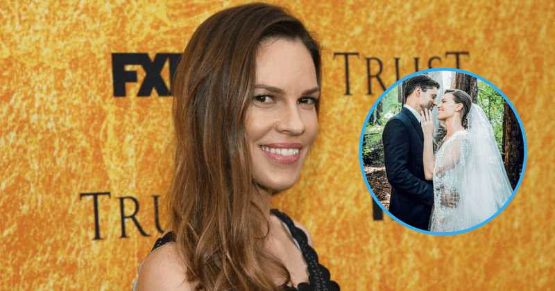 Hilary Swank looks stunning as she marries boyfriend Philip Schneider in secret wedding ceremony
