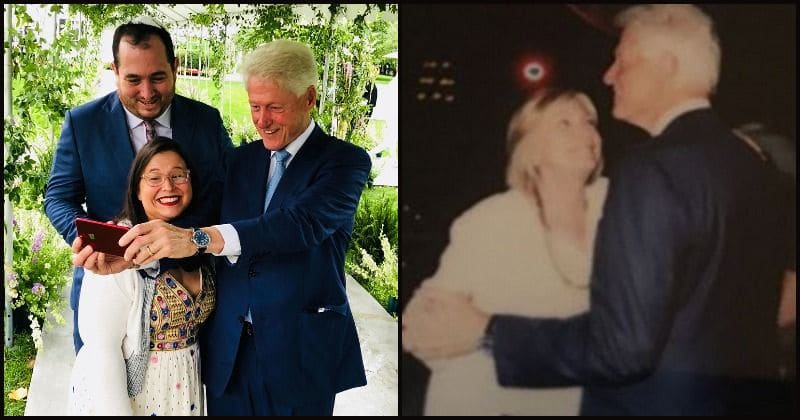 Hillary and Bill Clinton enjoy a loved-up weekend at friend's son's wedding