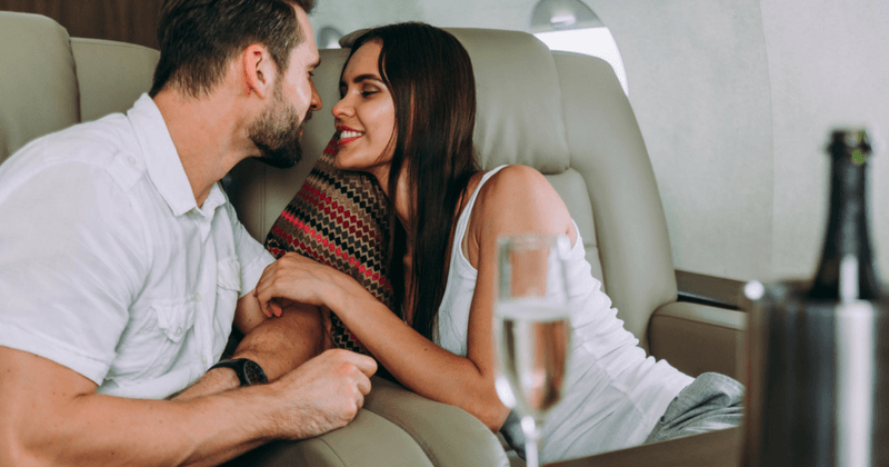 Up in the air: Study claims that 1 in 50 people find love on an airplane