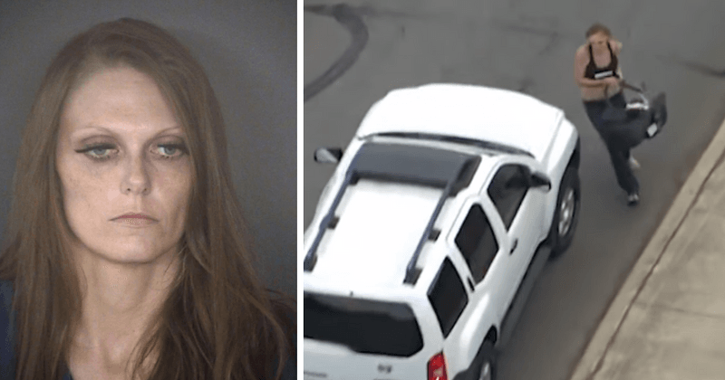 Shocking footage shows mother leading police on high-speed chase with her baby in the car