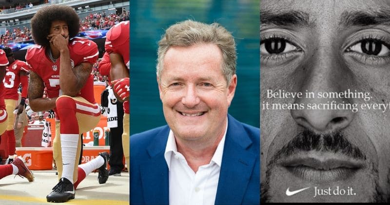 Piers Morgan slams Colin Kaepernick for not standing for the flag but bowing down to Nike dollars